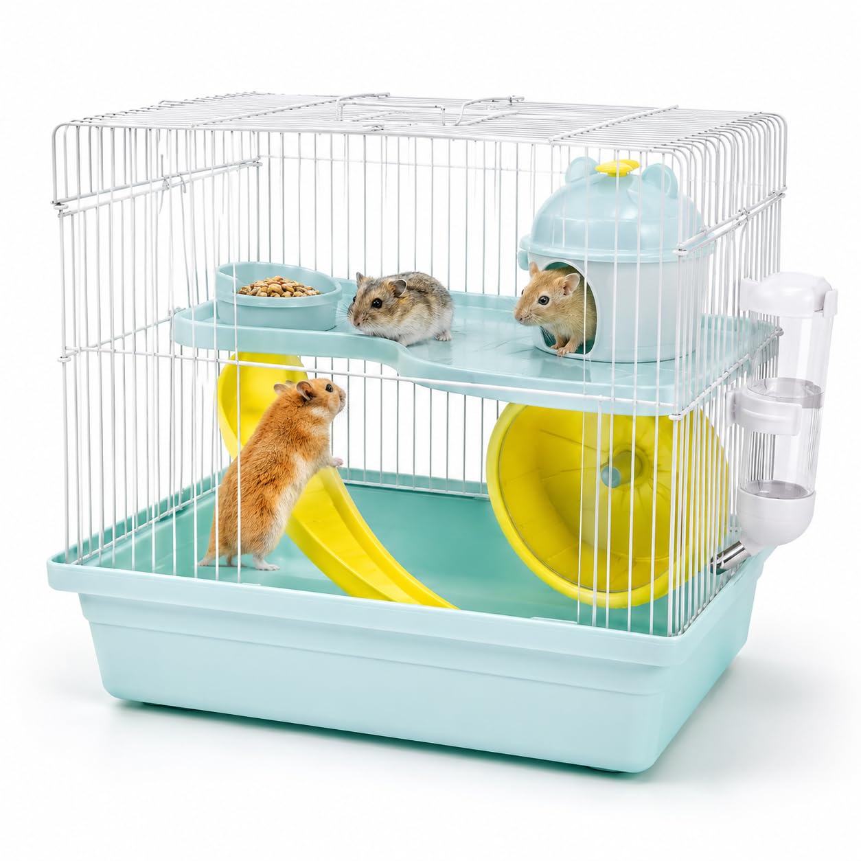 Compact Hamster Cage with Exercise Wheel, Ramp & Platform 30x23x30 cm