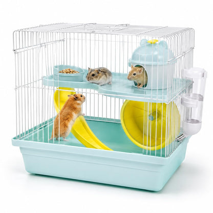 Compact Hamster Cage with Exercise Wheel, Ramp & Platform 30x23x30 cm