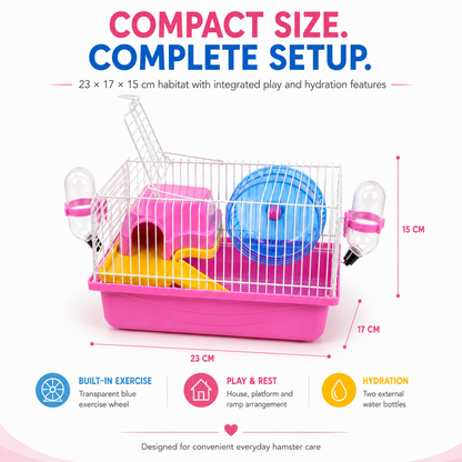 Petbroo Base Hamster Cage, 23x17x15 cm