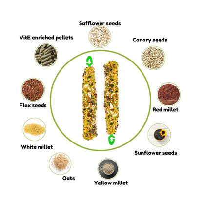Country seed stick, parakeet kiwi and pear - 140g bird food