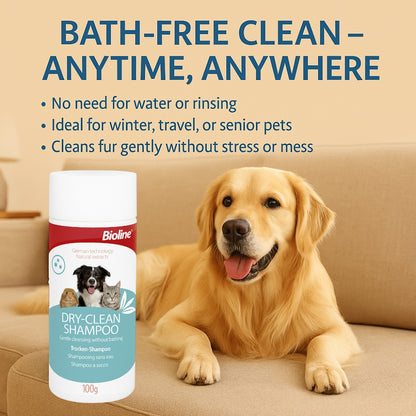 Bioline dry clean shampoo -100g pet grooming