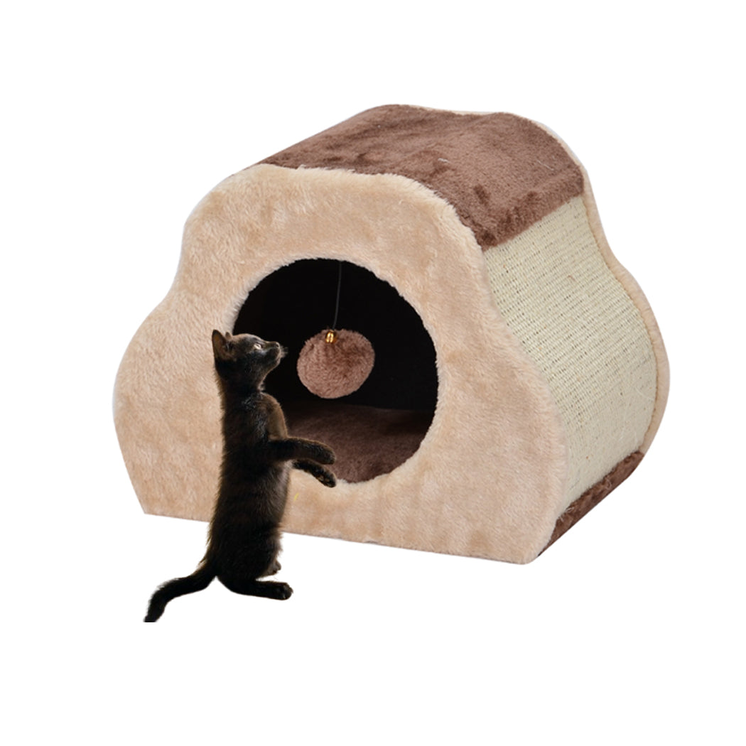 Catry Cozy Cave Cat House with Scratcher