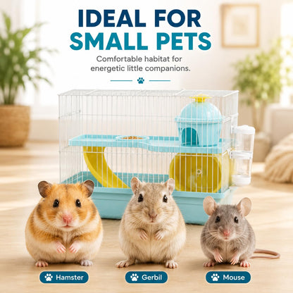 Compact Hamster Cage with Exercise Wheel, Ramp & Platform 30x23x30 cm