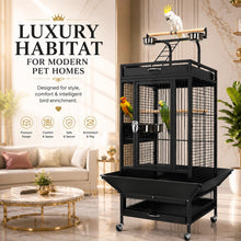Premium Playtop Large Black Bird Cage 67×67×156 cm for Conure Cage A10