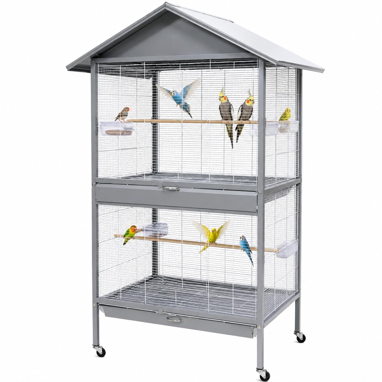 Dear Pet DAYANG A26-1Large Aviary Bird Cage 107.5×75×175 cm for Budgies, Lovebirds, Finches, Canaries & Cockatiels
