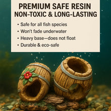 Resin Barrel Fish Hideout 12×9×8 cm