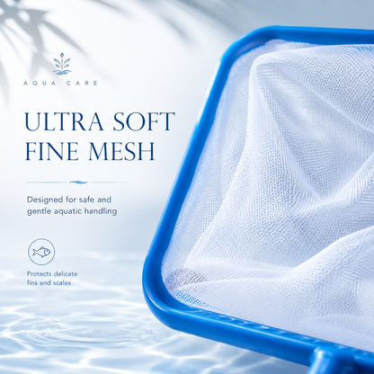 AquaCare Fine Mesh Aquarium Fish Net, Telescopic Stainless Steel Handle, Soft Fish Catching & Tank Maintenance Net, 100cm