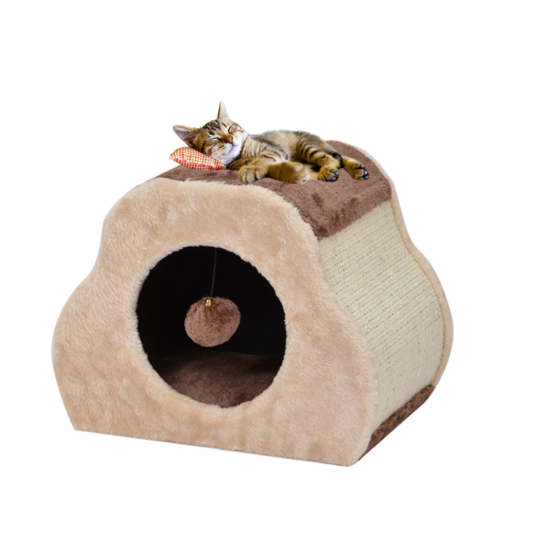 Catry Cozy Cave Cat House with Scratcher