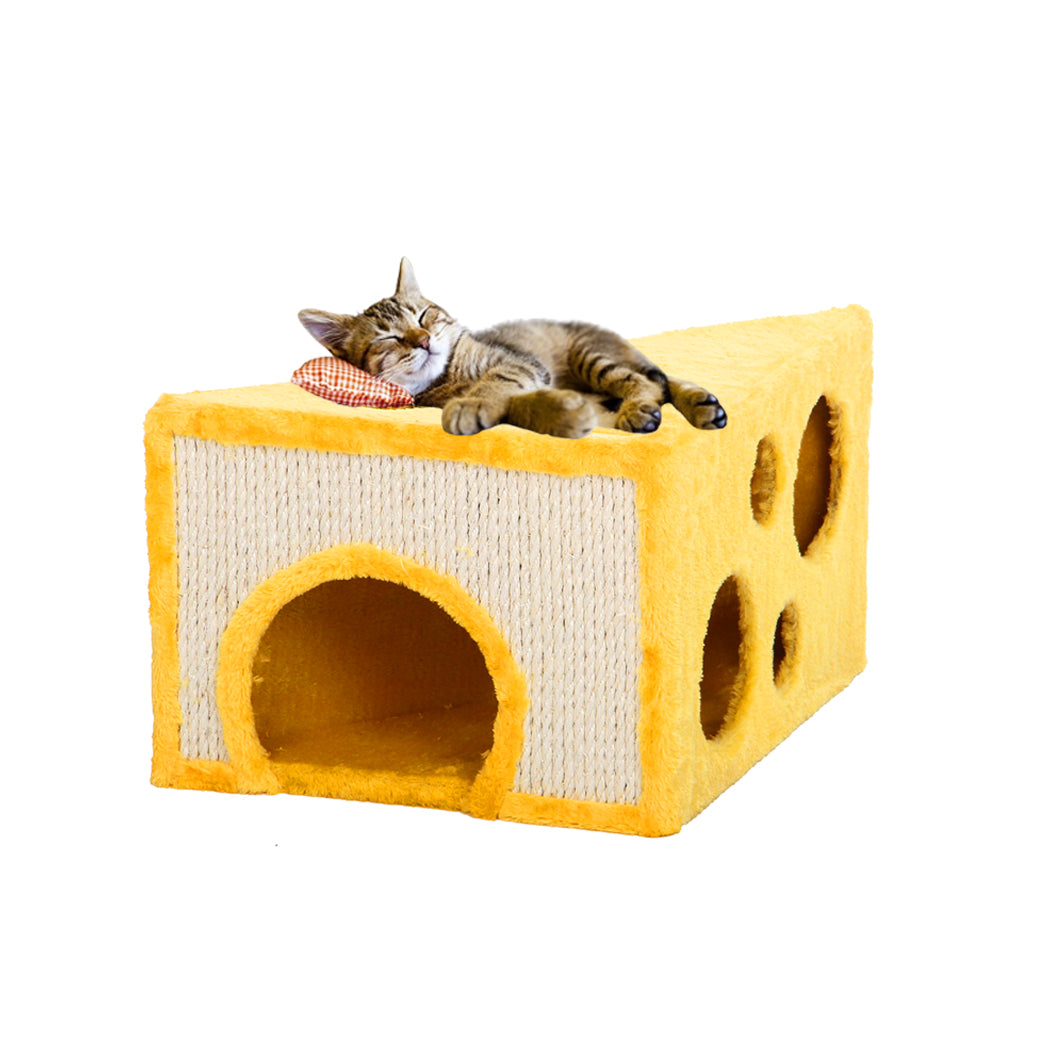 Catry cheezy paws palace cat house with scratcher