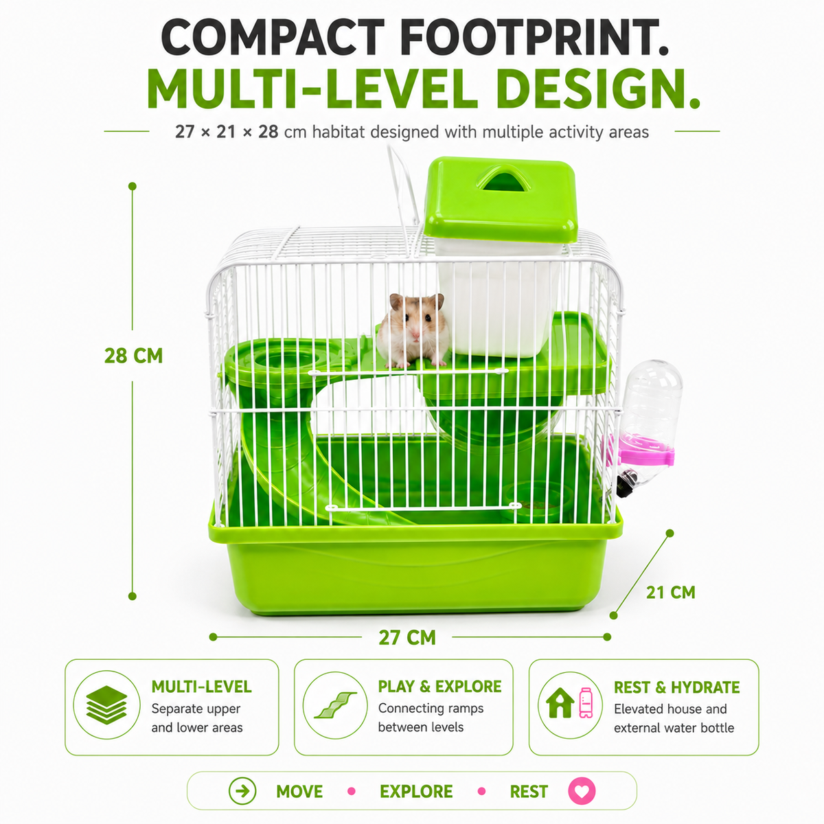 Petbroo Nesty Hamster cage 27x21x28 cm