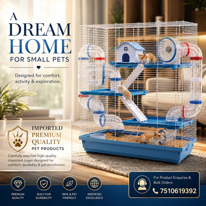 Dear Pet Dayang 511DB Large Multi-Level Hamster Cage with Transparent Tunnel System 47x30.2x70 cm