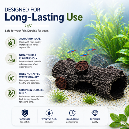 Aquarium Log Decoration Hollow Cave Ornament for Fish Tank