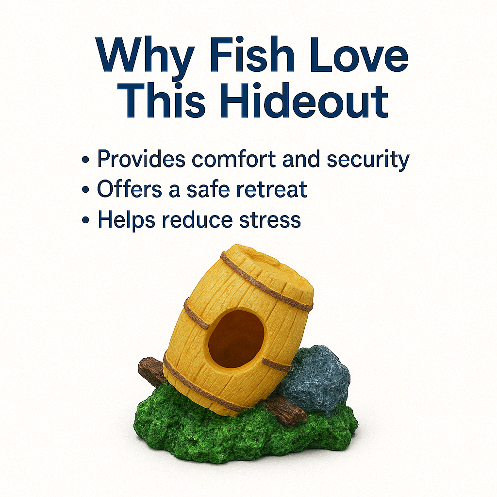 Natural Resin Hideout for Shrimp, Betta, Guppies & Small Fish 10×8×7 cm
