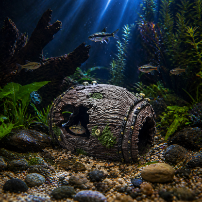 Aquarium Decoration Log Cave Fish Tank Ornament