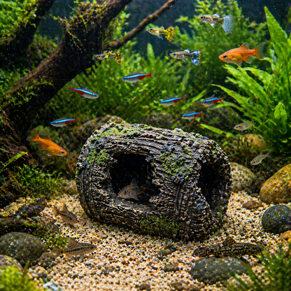 Aquarium Decoration Log Cave Fish Tank Ornament