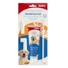 Bioline Dental Oral Care Kit,toothpaste with chicken flavor -100g - pet grooming