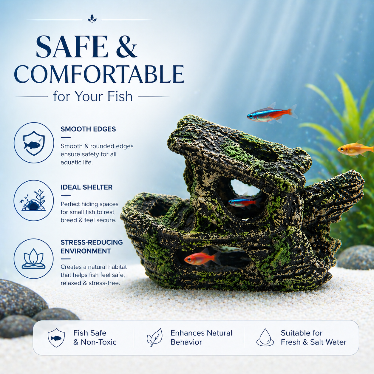 Aquarium Decoration Rock Cave Ornament for Fish Tank, 2020120900774