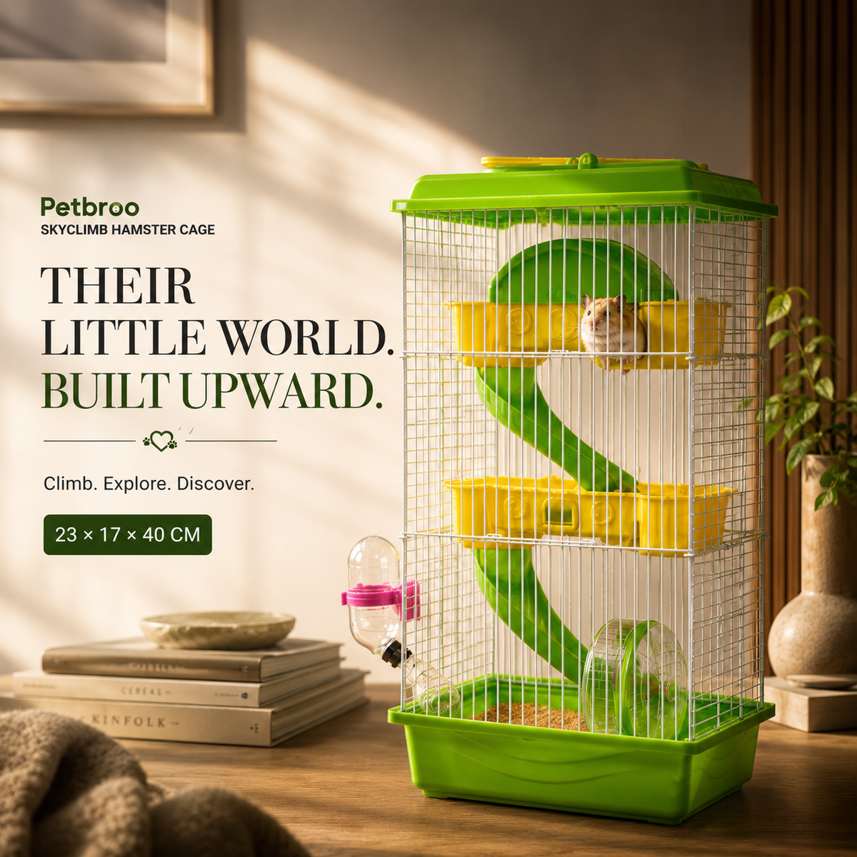 Petbroo Skyclimb Hamster Cage – 23 × 17 × 40 cm