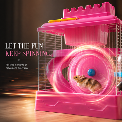 Petbroo Spinhome Hamster Cage 29 × 15 × 27.5 cm for Hamsters