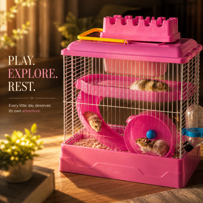 Petbroo Spinhome Hamster Cage 29 × 15 × 27.5 cm for Hamsters
