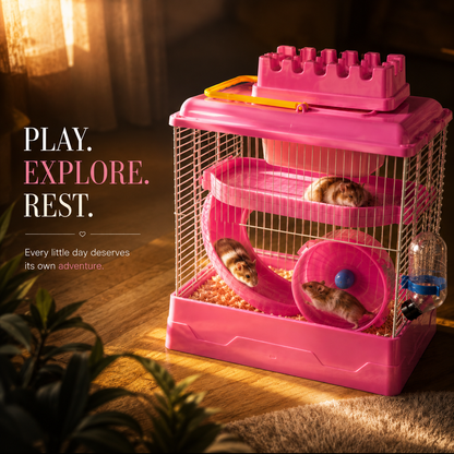 Petbroo Spinhome Hamster Cage 29 × 15 × 27.5 cm for Hamsters