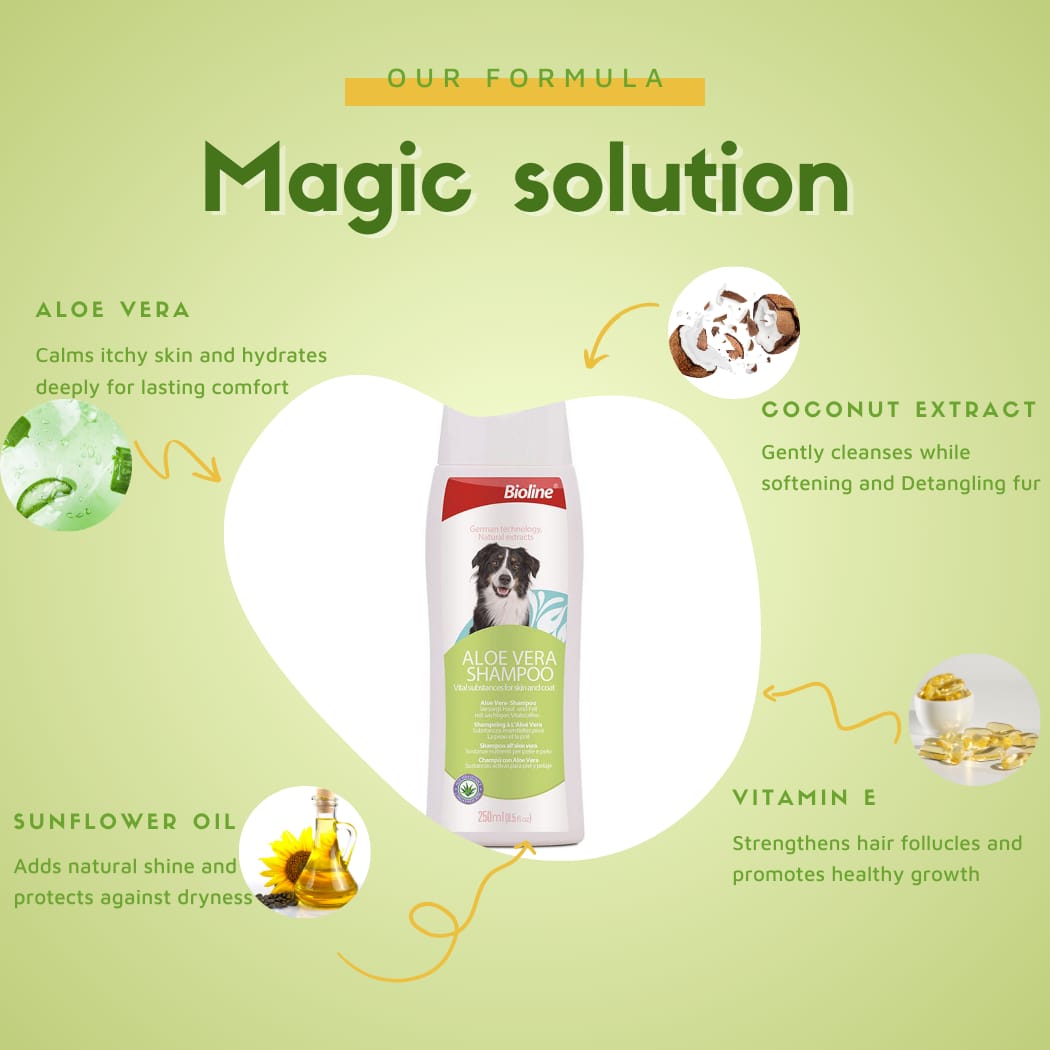 Bioline Aloevera shampoo 250ml pet grooming