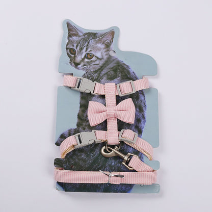 Petbroo Cat Leash  & Harness with Bow