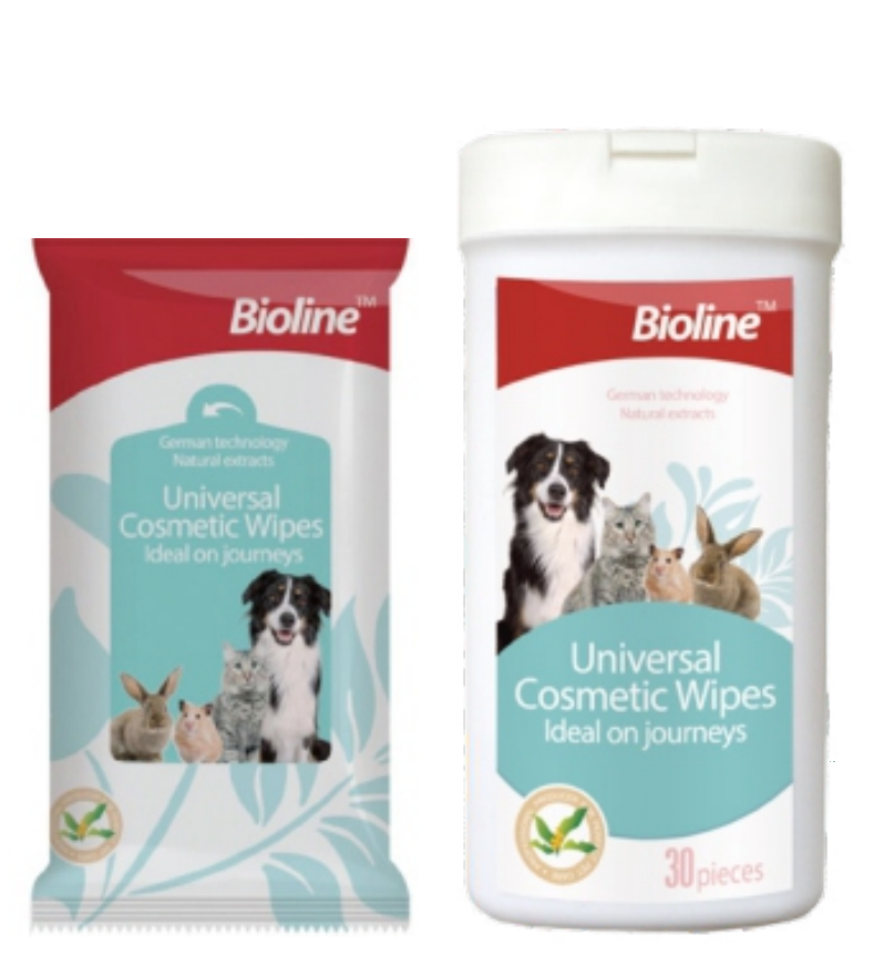 Bioline universal cosmetic wipes - 30pcs- pet grooming