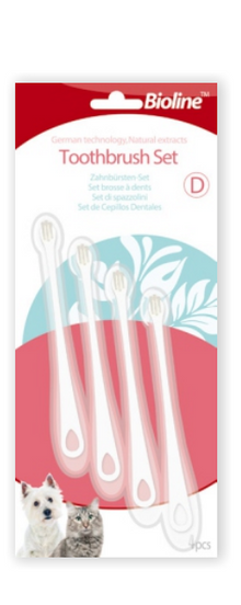 Bioline toothbrush set for cat and puppy -4 pcs