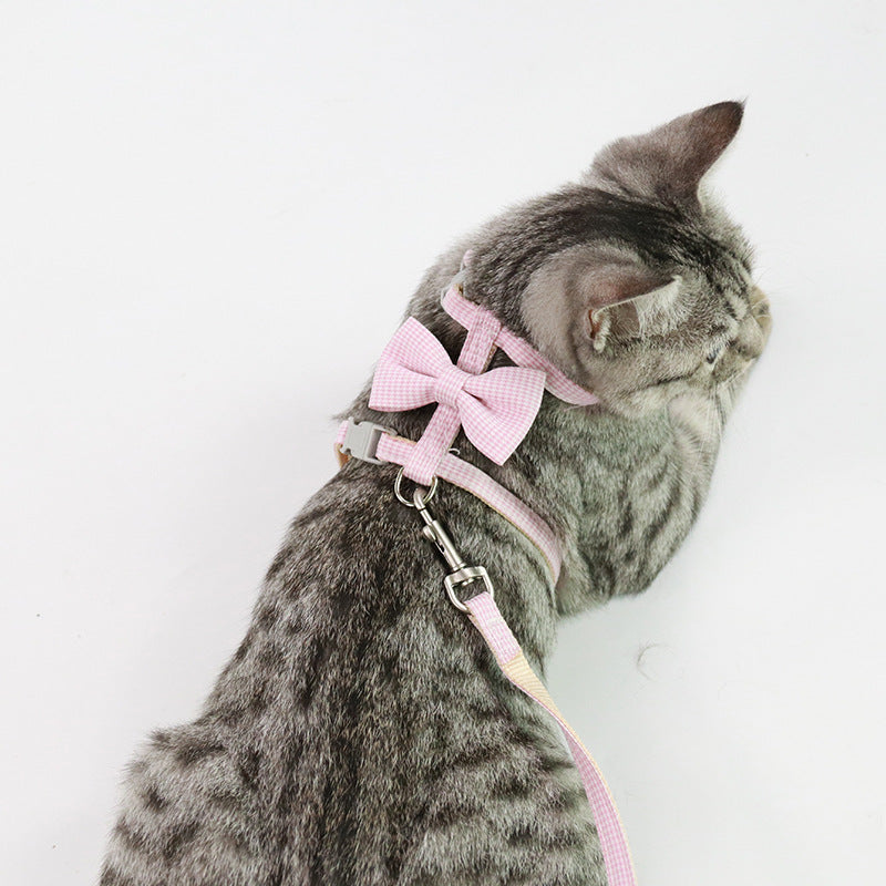 Petbroo Cat Leash  & Harness with Bow