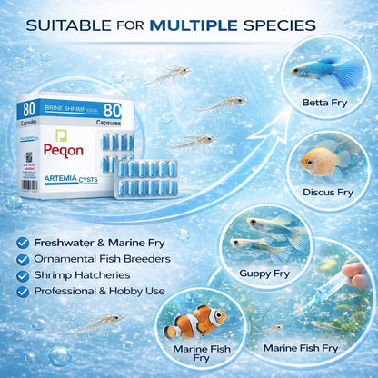 Premium Artemia Cysts Brine Shrimp Eggs Capsules for Fish Fry & Shrimp Larvae