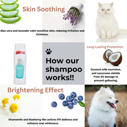 White coat shampoo for cats- 200ml pet grooming