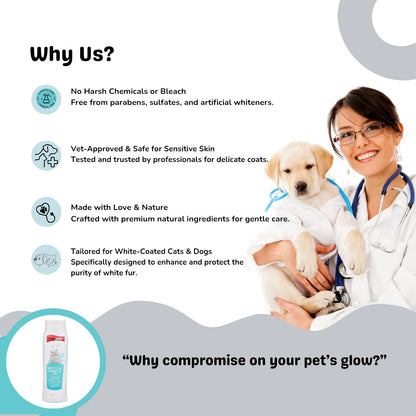 White coat shampoo for cats- 200ml pet grooming