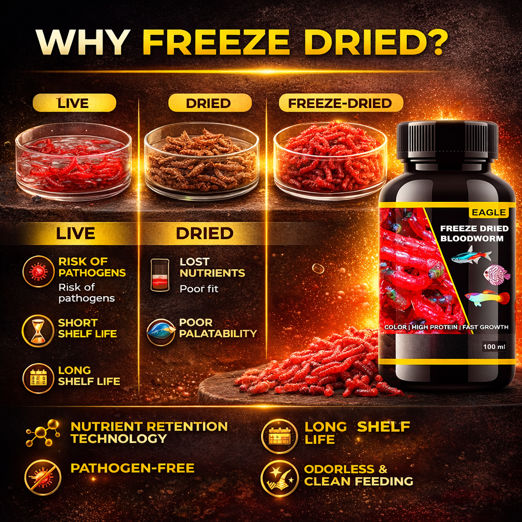 Freeze Dried Bloodworms Fish Food 100ml