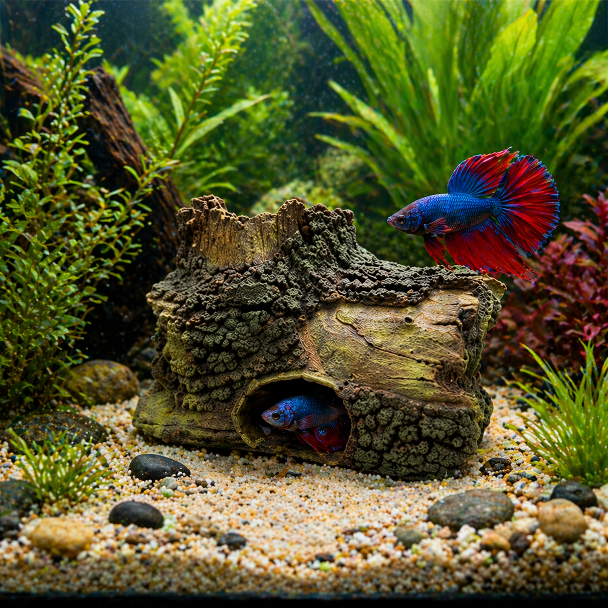 Aquarium Decoration Log Cave for Fish Tank