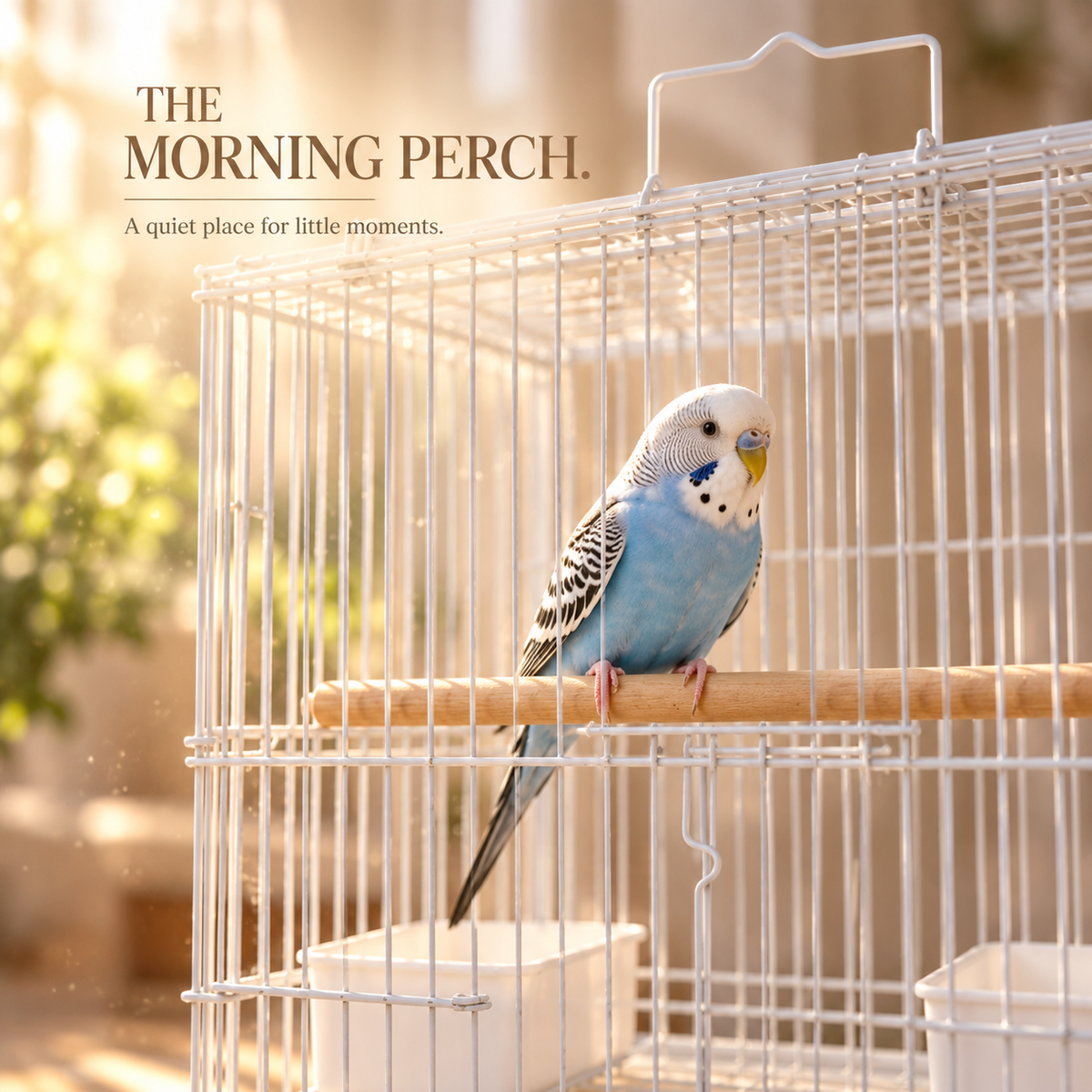 White Premium Bird Cage – 30 × 23 × 29 CM