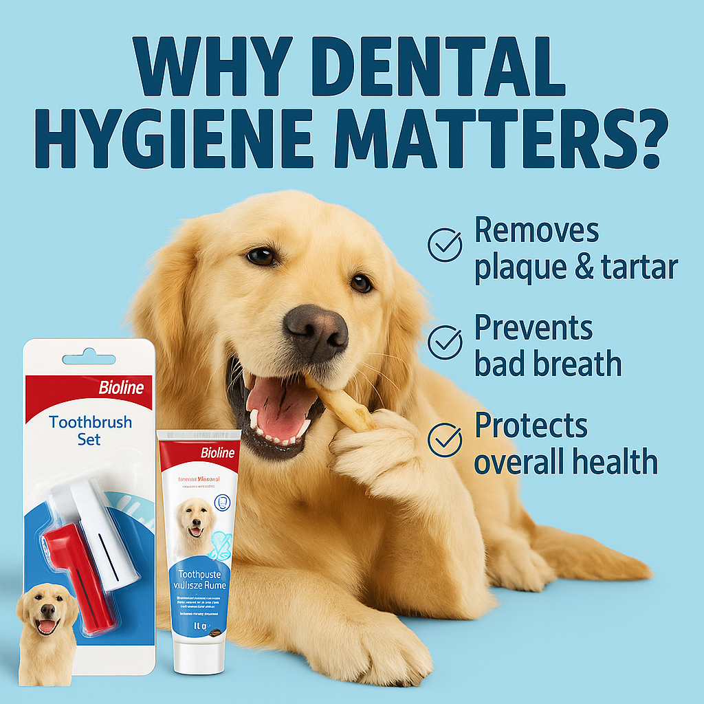 Fresh Smile Pack Combo– Dog Toothpaste with beef flavour + Toothbrush set = Dental hygiene + chewing habit relief