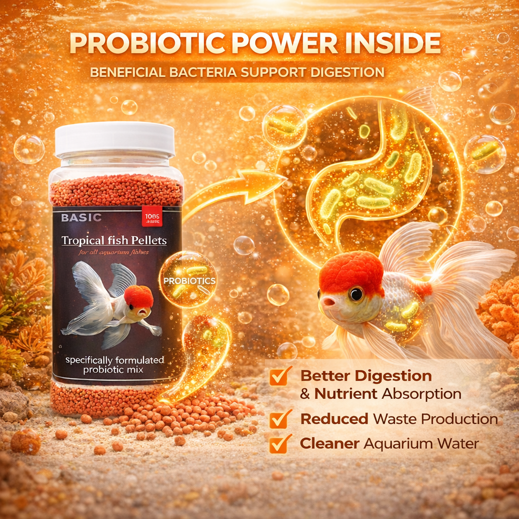 Tropical Fish Pellets with Probiotic Formula for All Aquarium Fish