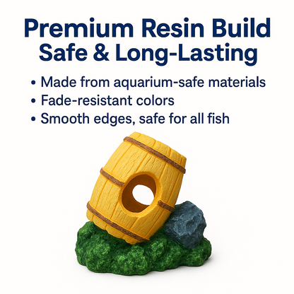 Natural Resin Hideout for Shrimp, Betta, Guppies & Small Fish 10×8×7 cm