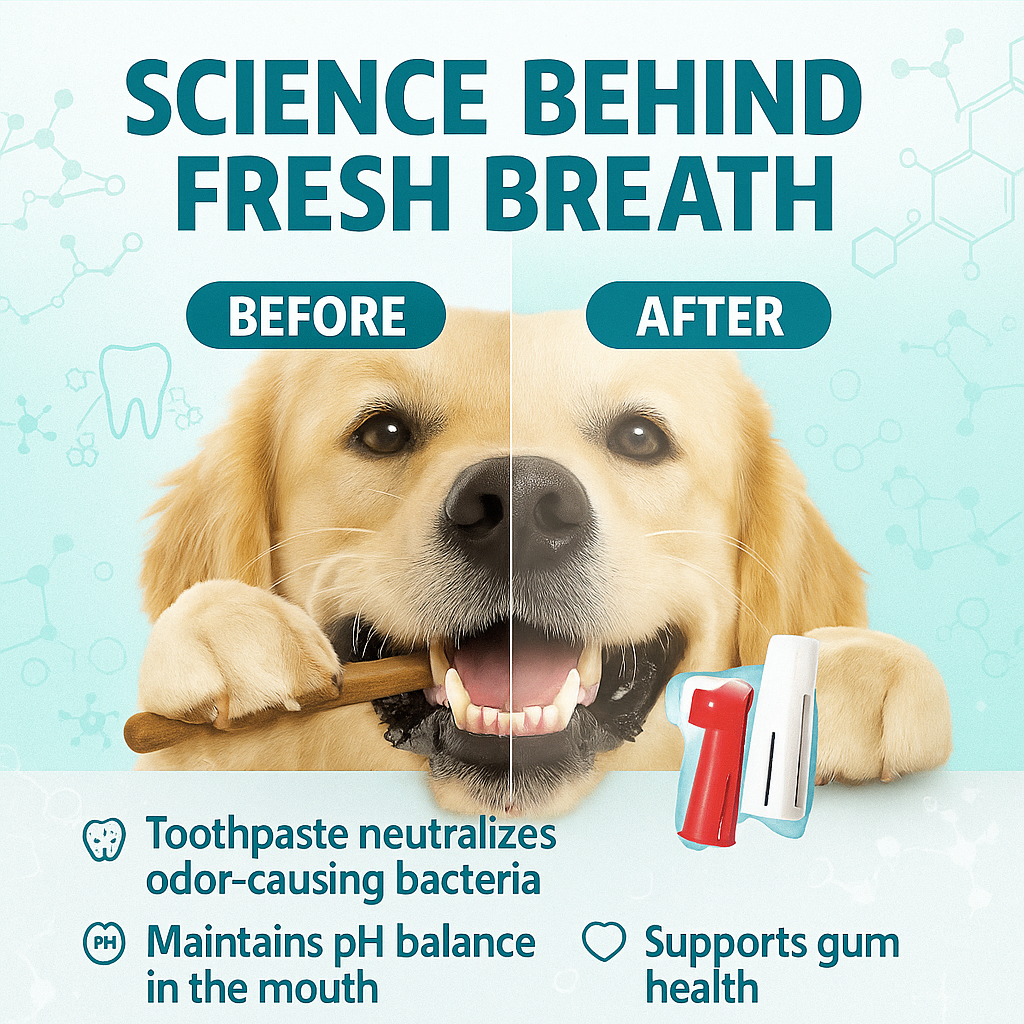 Fresh Smile Pack Combo– Dog Toothpaste with beef flavour + Toothbrush set = Dental hygiene + chewing habit relief