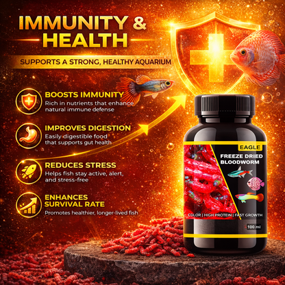 Freeze Dried Bloodworms Fish Food 100ml