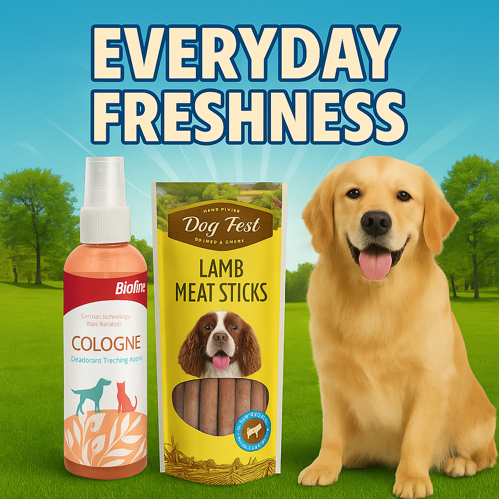Everyday Freshness Combo – Cologne Spray + Small Treat = Good smell + reward treat