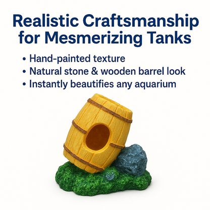 Natural Resin Hideout for Shrimp, Betta, Guppies & Small Fish 10×8×7 cm