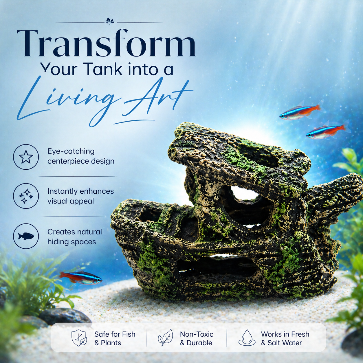 Aquarium Decoration Rock Cave Ornament for Fish Tank, 2020120900774