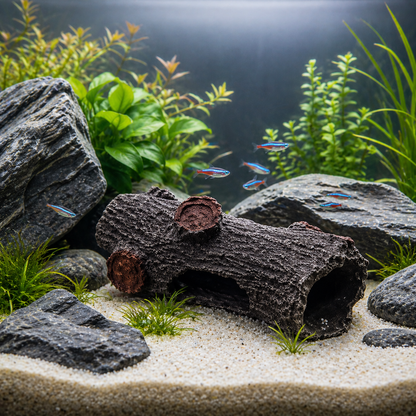 Aquarium Log Decoration Hollow Cave Ornament for Fish Tank