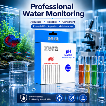 ZERA PH TEST KIT FOR AQUARIUM WATER TESTING – PROFESSIONAL PH MONITORING KIT | 250 TESTS | FAST & ACCURATE RESULTS | MEASURES PH RANGE 1–10