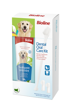 Bioline Dental Oral Care Kit,toothpaste with mint flavor -100g - pet grooming