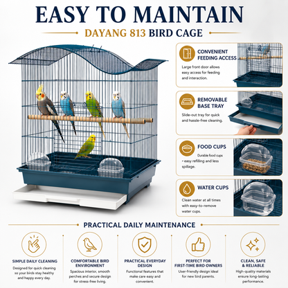 DAYANG 813 PREMIUM BIRD CAGE FOR FINCHES, BUDGIES & COCKATIELS – 52 × 41 × 62 CM