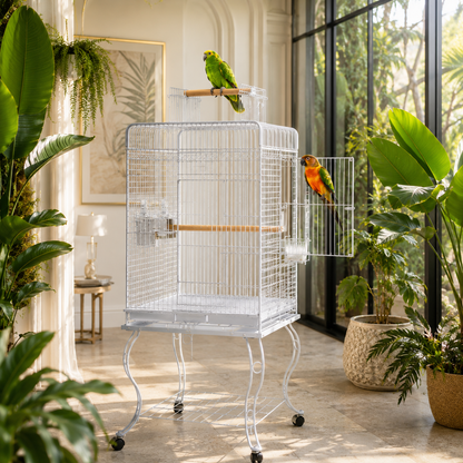 DAYANG A80 PREMIUM PLAYTOP PARROT CAGE FOR CONURES, AMAZONS & COCKATOOS – 53.5 × 53.5 × 133.5 CM