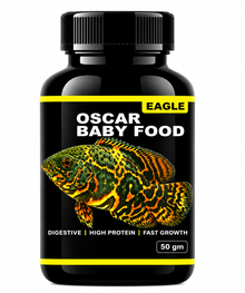 EAGLE OSCAR BABY FOOD – HIGH PROTEIN GROWTH FORMULA FOR JUVENILE OSCAR FISH | EASY DIGESTION | FAST GROWTH SUPPORT | PREMIUM DAILY NUTRITION | 50 GM